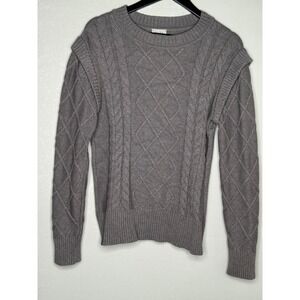 Raya Women's Gray Diamond Cable Knit Sweater Size Small